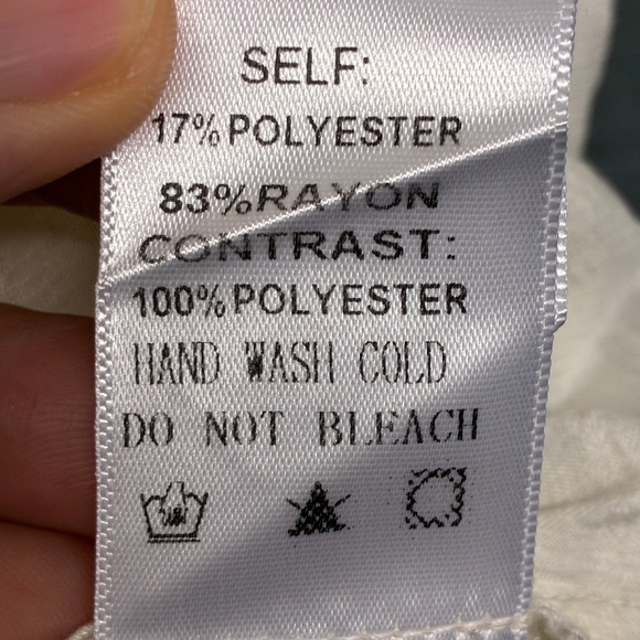 Ces Femme Blouse Women's Medium Cream Square Neck Ruffle Flutter Sleeve Top - Picture 6 of 10